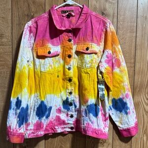 Max Jeans Colorful Tie-Dye Jean Jacket